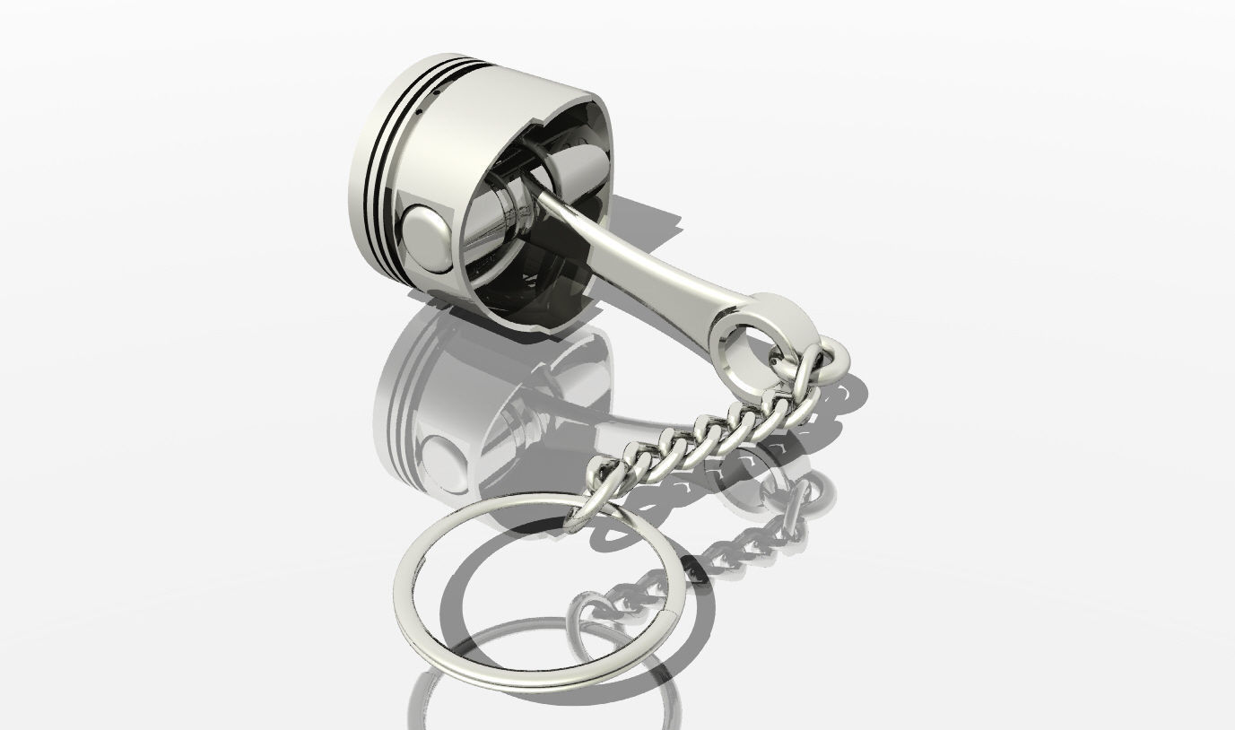 Piston KeyRing 3D model 3D printable CGTrader