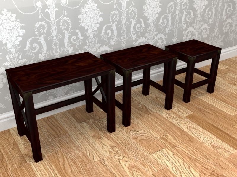 Laura Ashley Balmoral Chestnut Nest of 3 Tables