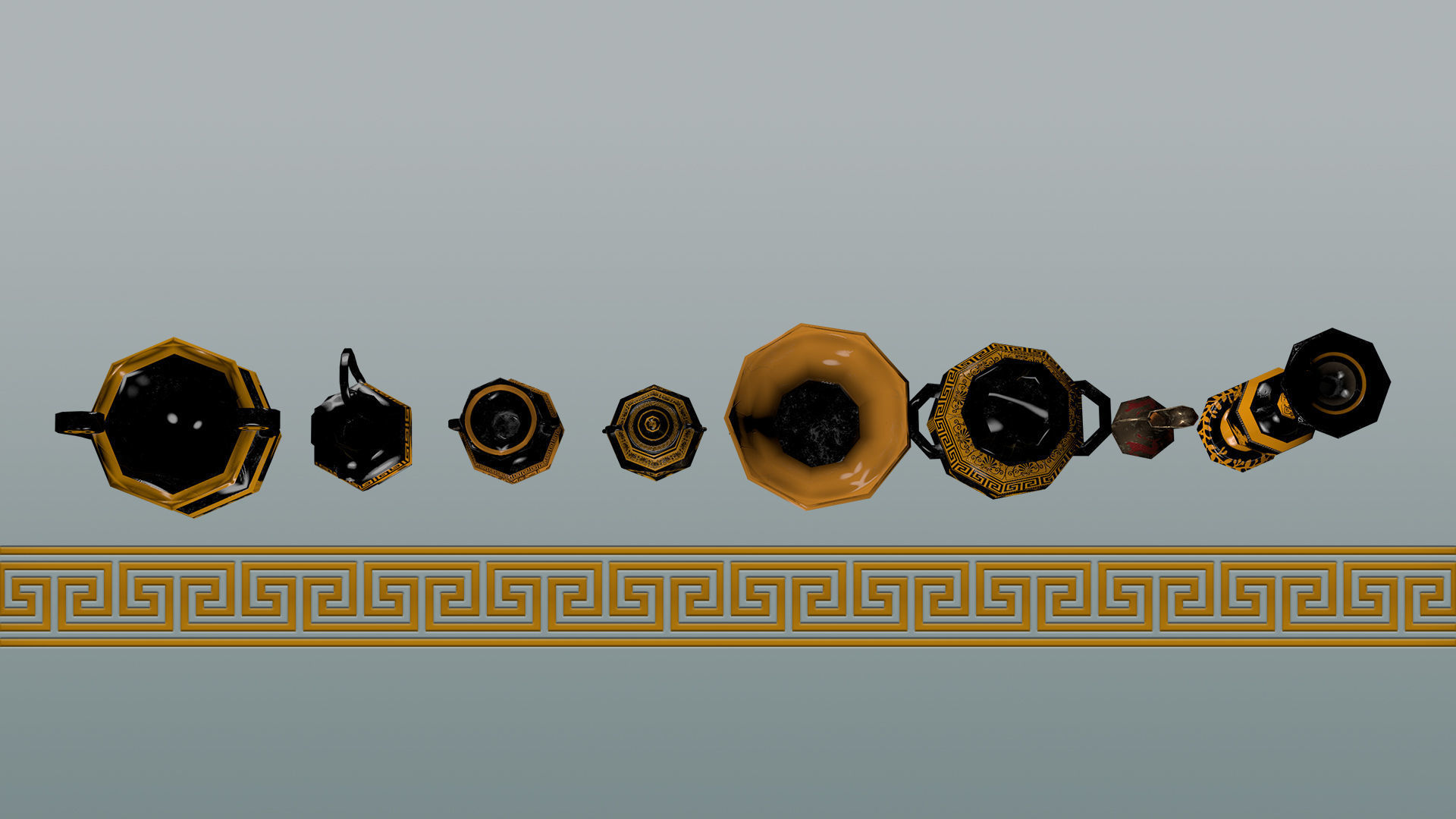 3D model Ancient Greek Pottery Game Pack VR / AR / lowpoly CGTrader