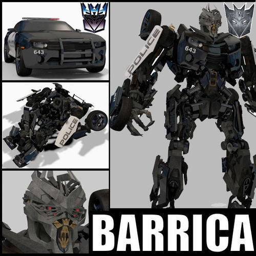Barricade decepticon transformer 3d animated model 3D model animated