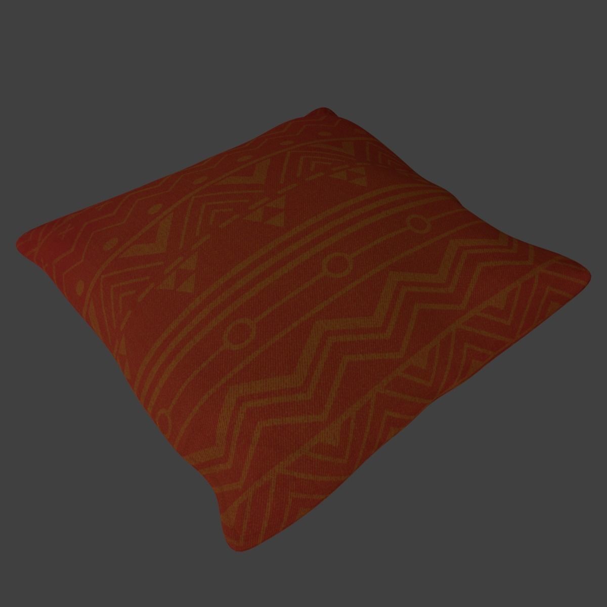 Pillow - Red Design Free low-poly 3D model