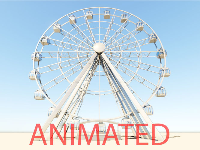 ferris wheel realistic 3d model vray animated cgtrader