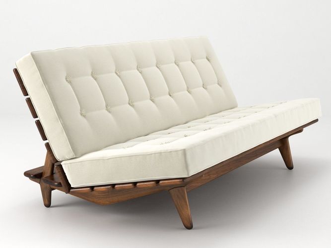 Hauner mid century modern futon sofa 3D model CGTrader