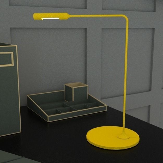 3d Model Minimal Yellow Desk Lamp 43cm High Cgtrader Minimal Yellow Desk Lamp 43cm High 3d Model Low Poly Skp 2