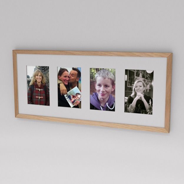 Multi Aperture Picture Frames With Family And 3d Model 3 Multi Aperture Picture Frames With Family And Friends 52 X25 Cms 3d Model Low Poly