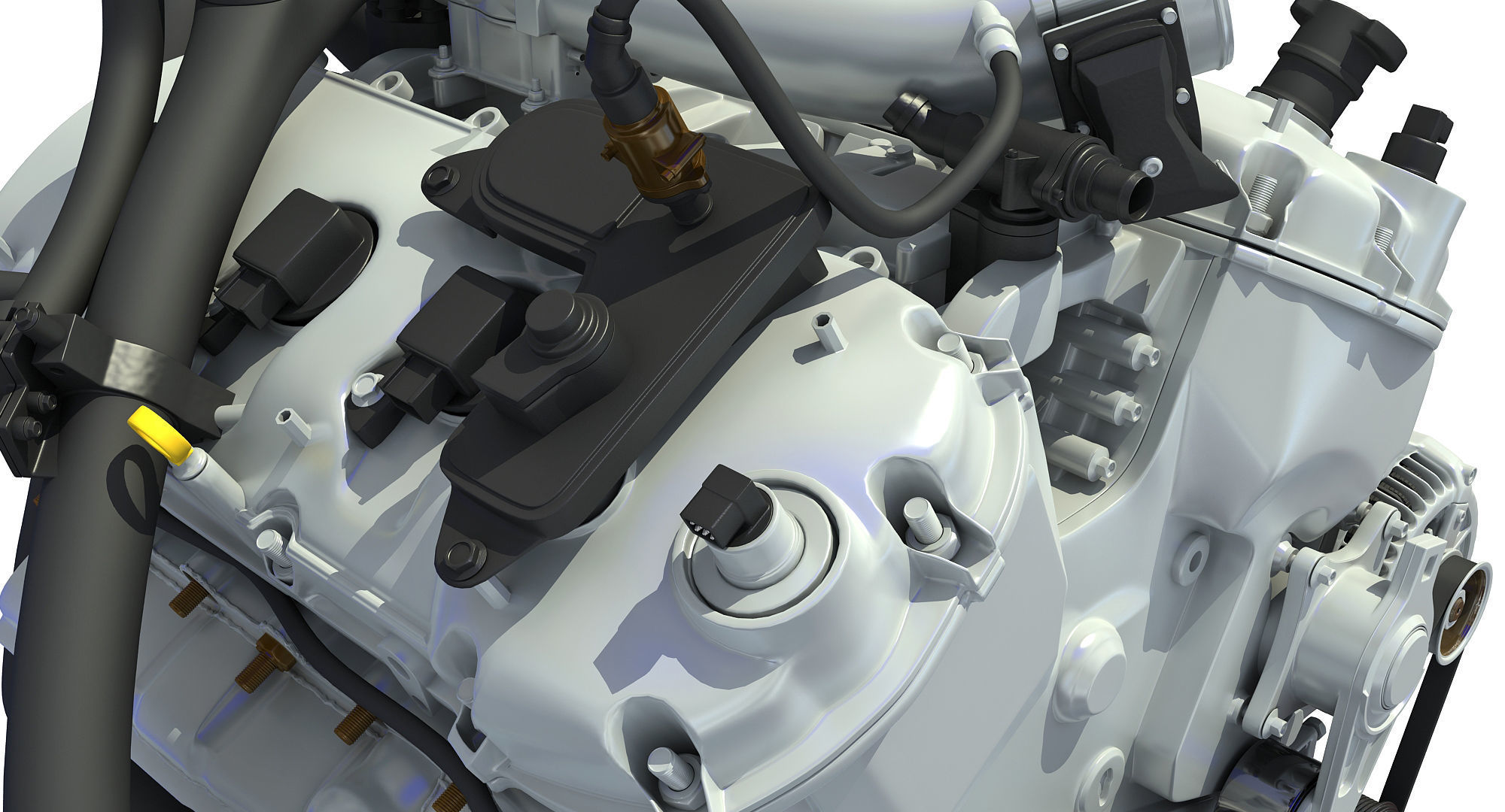 Turbocharged Direct Injection Gasoline Engine 3D model CGTrader