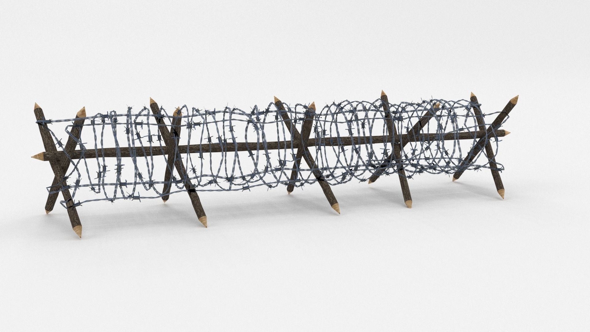 Low Poly Barb Wire Obstacle Low-poly 3D model