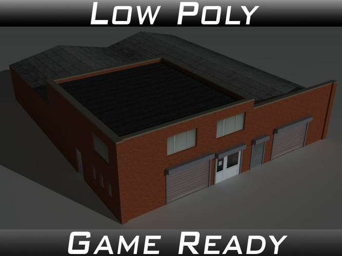 Factory Building 26 Low-poly 3D model