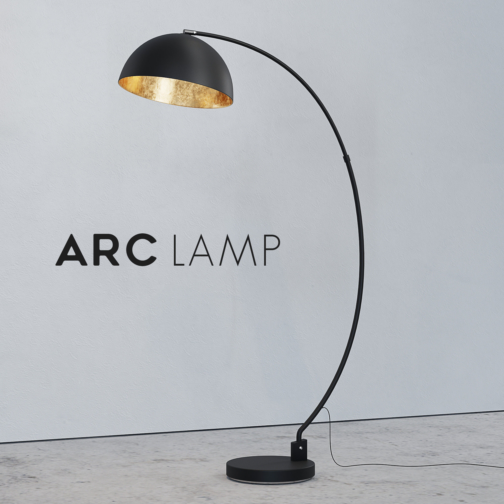 The Arc Black Floor Lamp 3D model CGTrader