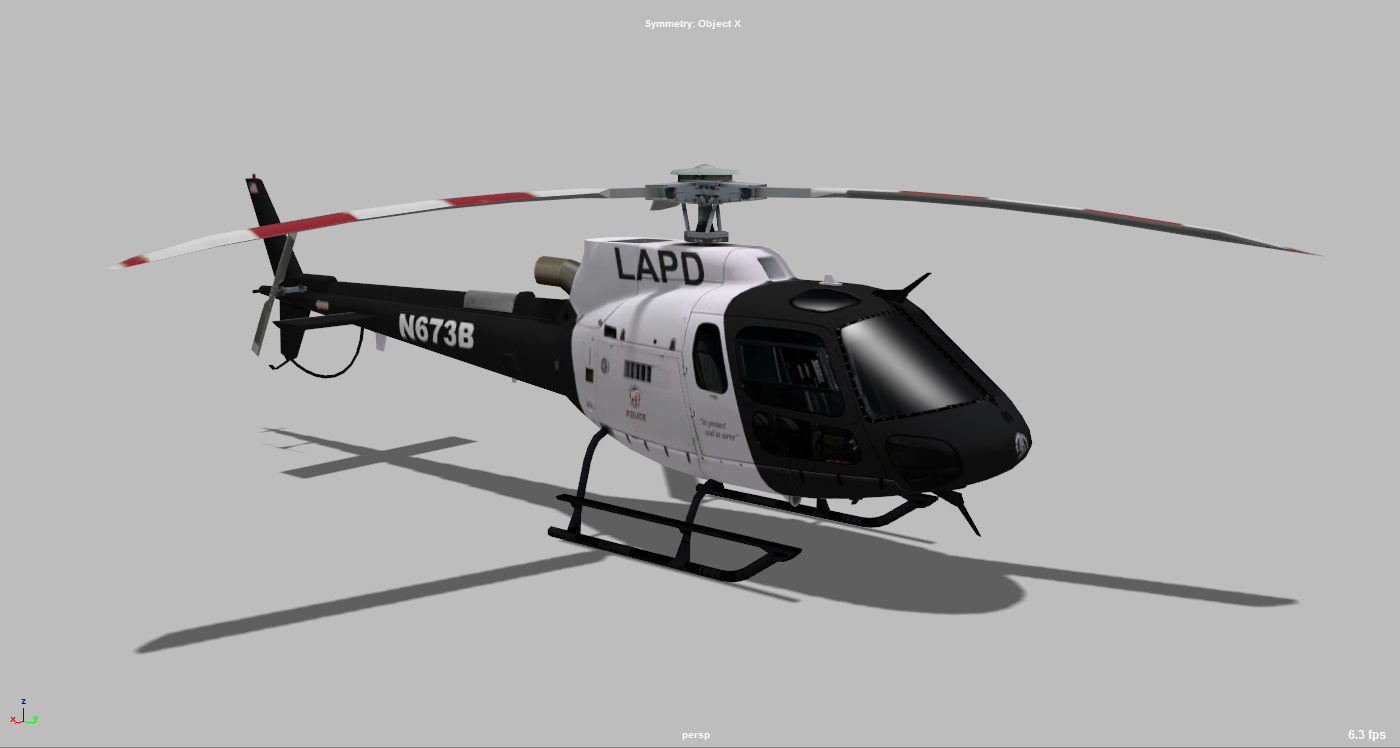 3D model AS350 eurocopter LAPD VR / AR / lowpoly CGTrader