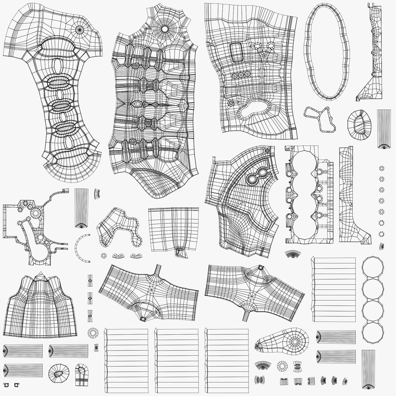 ... generic 4-cylinder engine block 3d model obj mtl 3ds fbx c4d 10