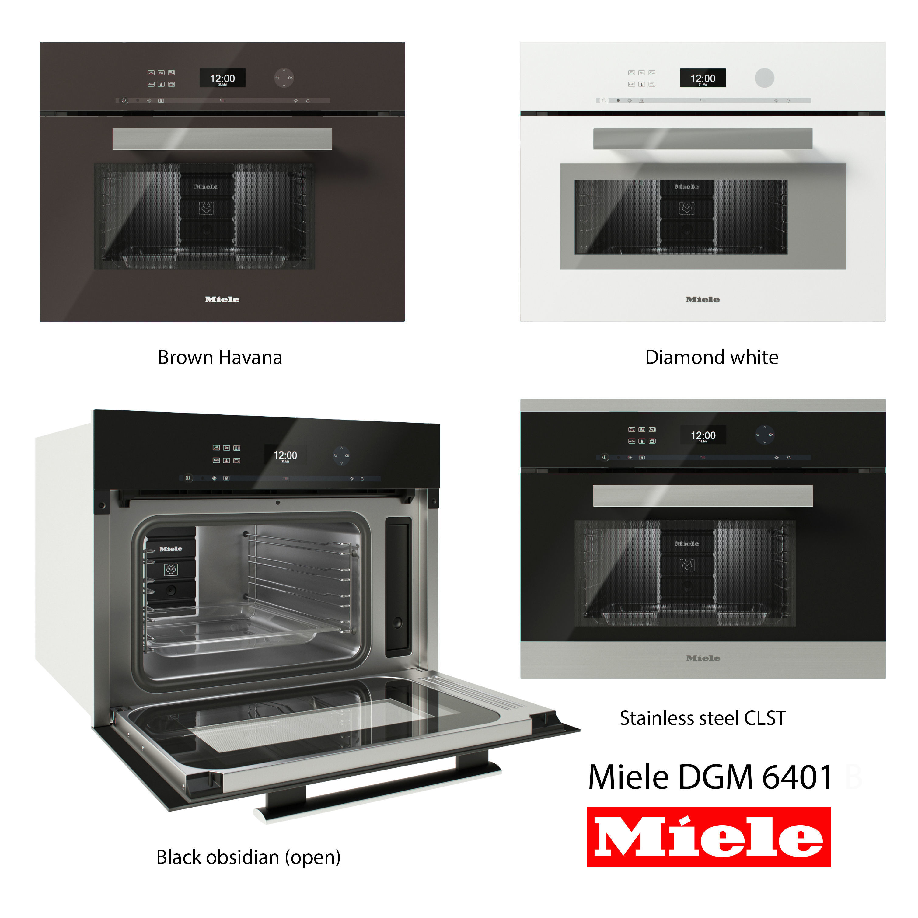 Steam oven with microwave Miele DGM 6401 3D model CGTrader