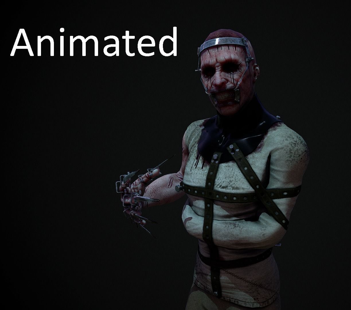 Horror lunatic straightjacket