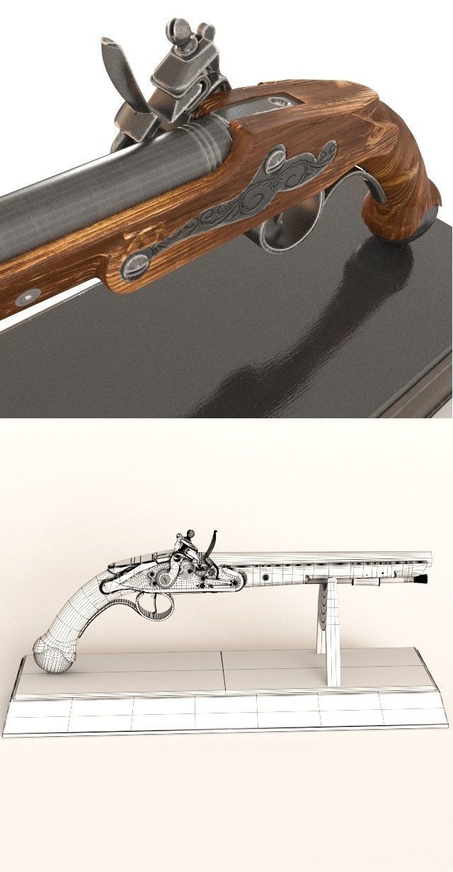 Flintlock Pistol 3D model CGTrader