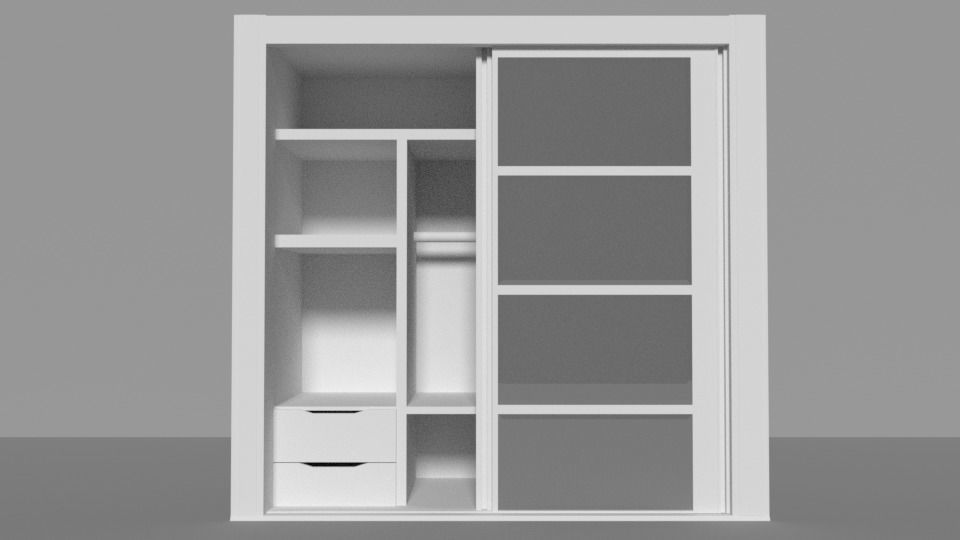 Closet openclosed 3D model rigged CGTrader