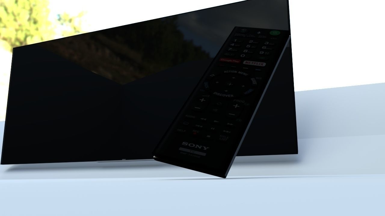 Sony Tv and remote Free low-poly  3D model