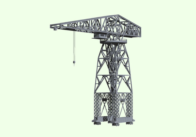 Imperial Japanese Navy 40tons Jib Crane 3D model