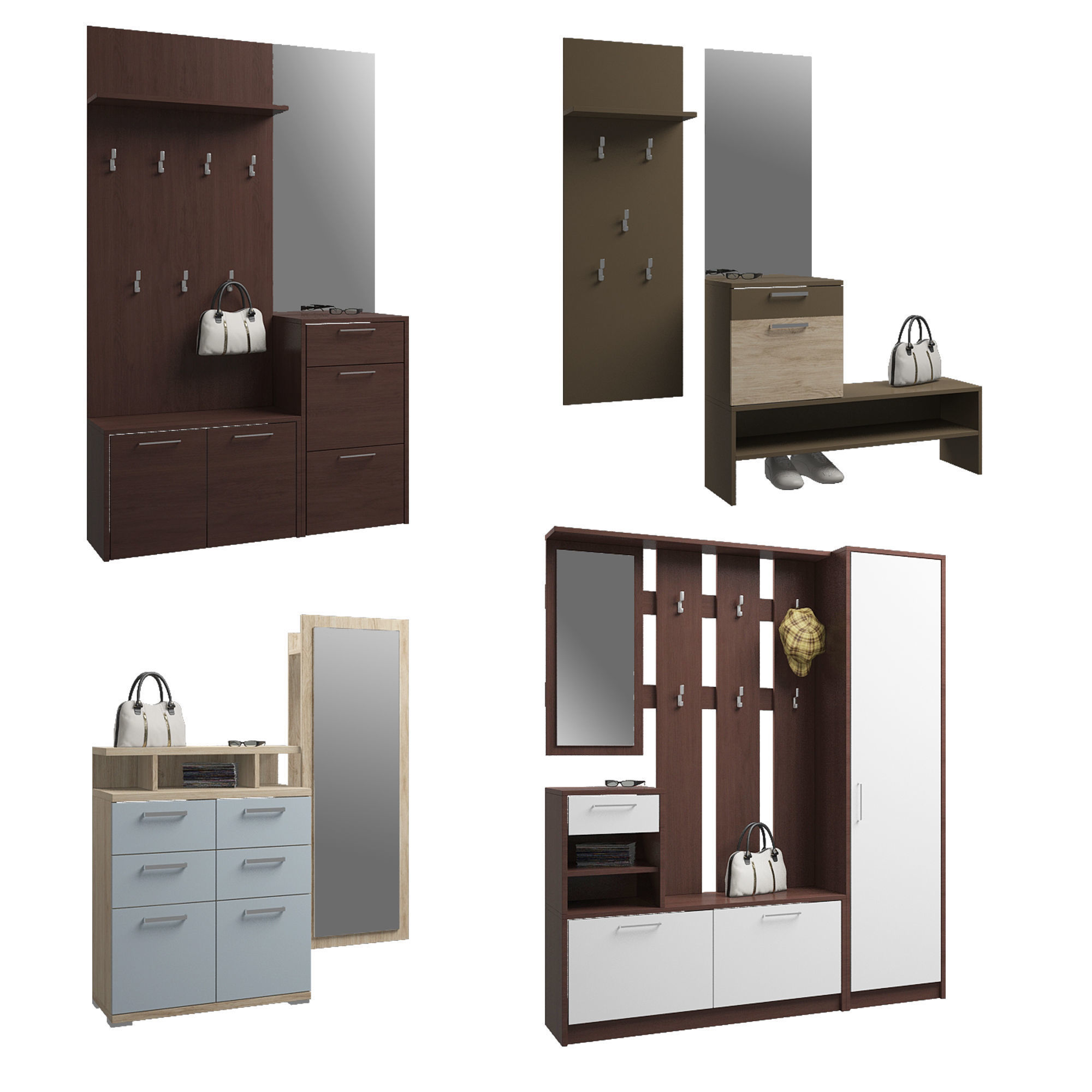 Set Of Hallway Furniture Cgtrader Set Of Hallway Furniture Cgtrader