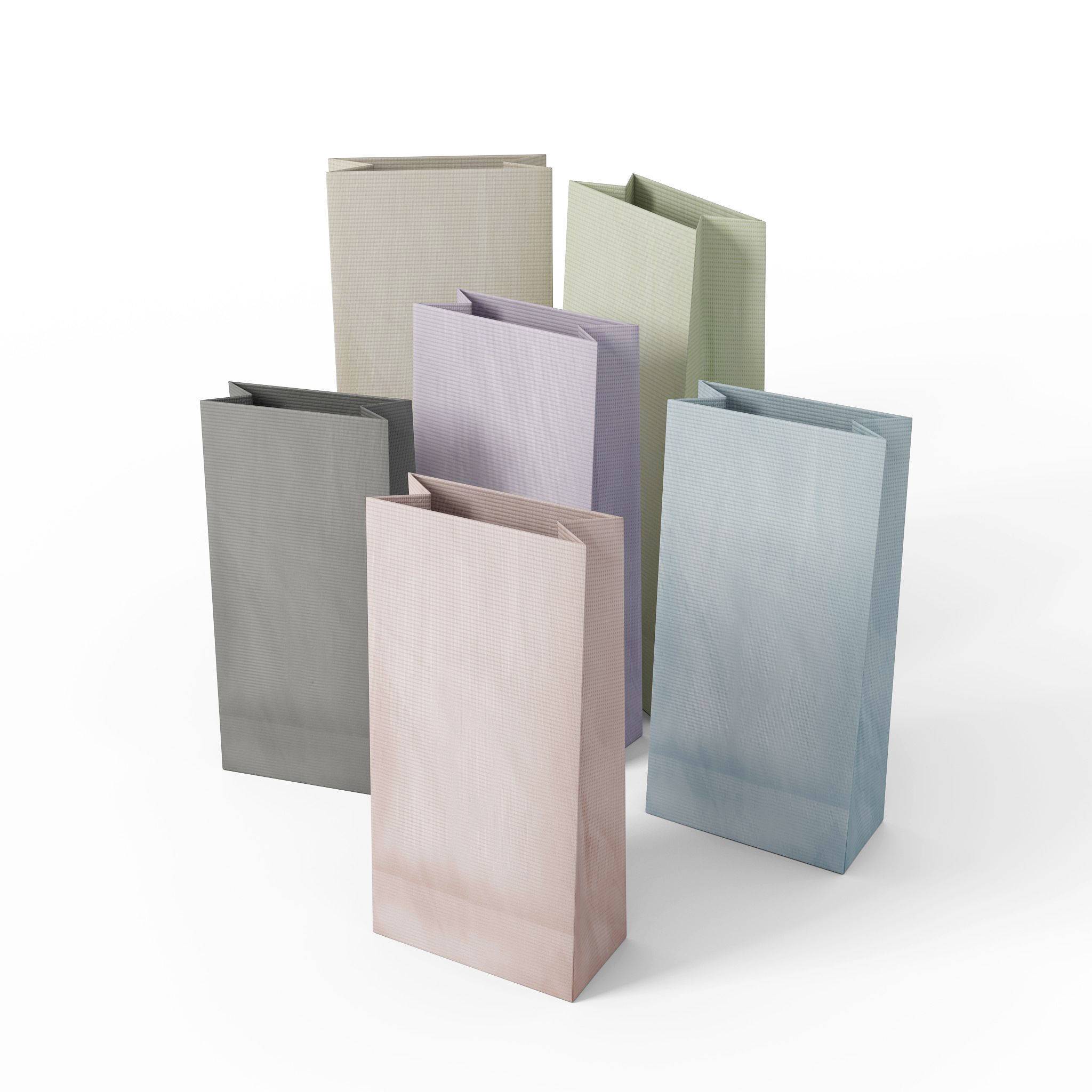 3D model Candy Bag Pastel colored Simple Paper Bag VR / AR / lowpoly