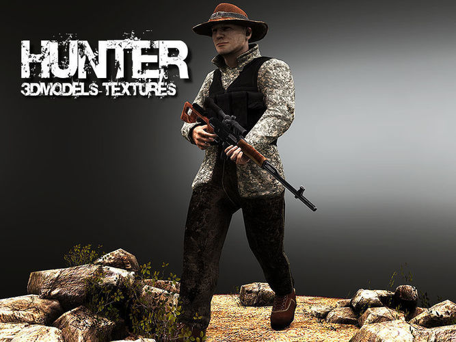Hunters animation. Охотник 3д модель. Охотник 3d. Охотник 3d персонаж. Hunter Warr модель.