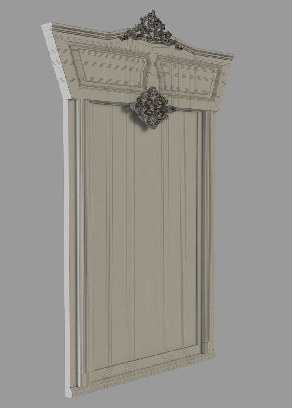 Manor House Whitewashed Salvaged Boat Wood Leaner Mirror free 3D model