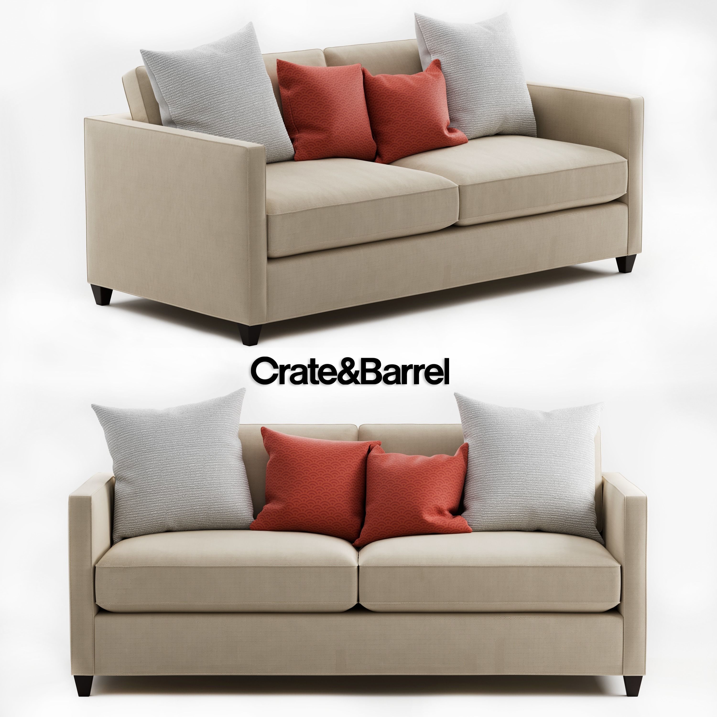 Crate And Barrel Dryden Apartment Sofa Cgtrader Barrel Dryden Apartment Sofa