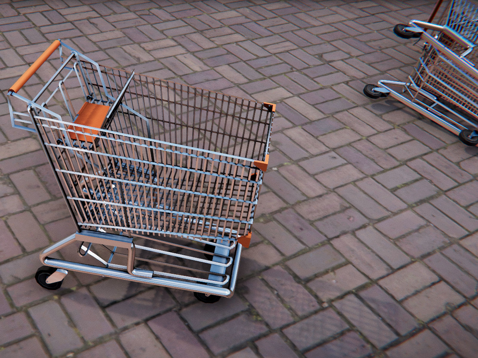 Low Poly PBR Shopping Trolley