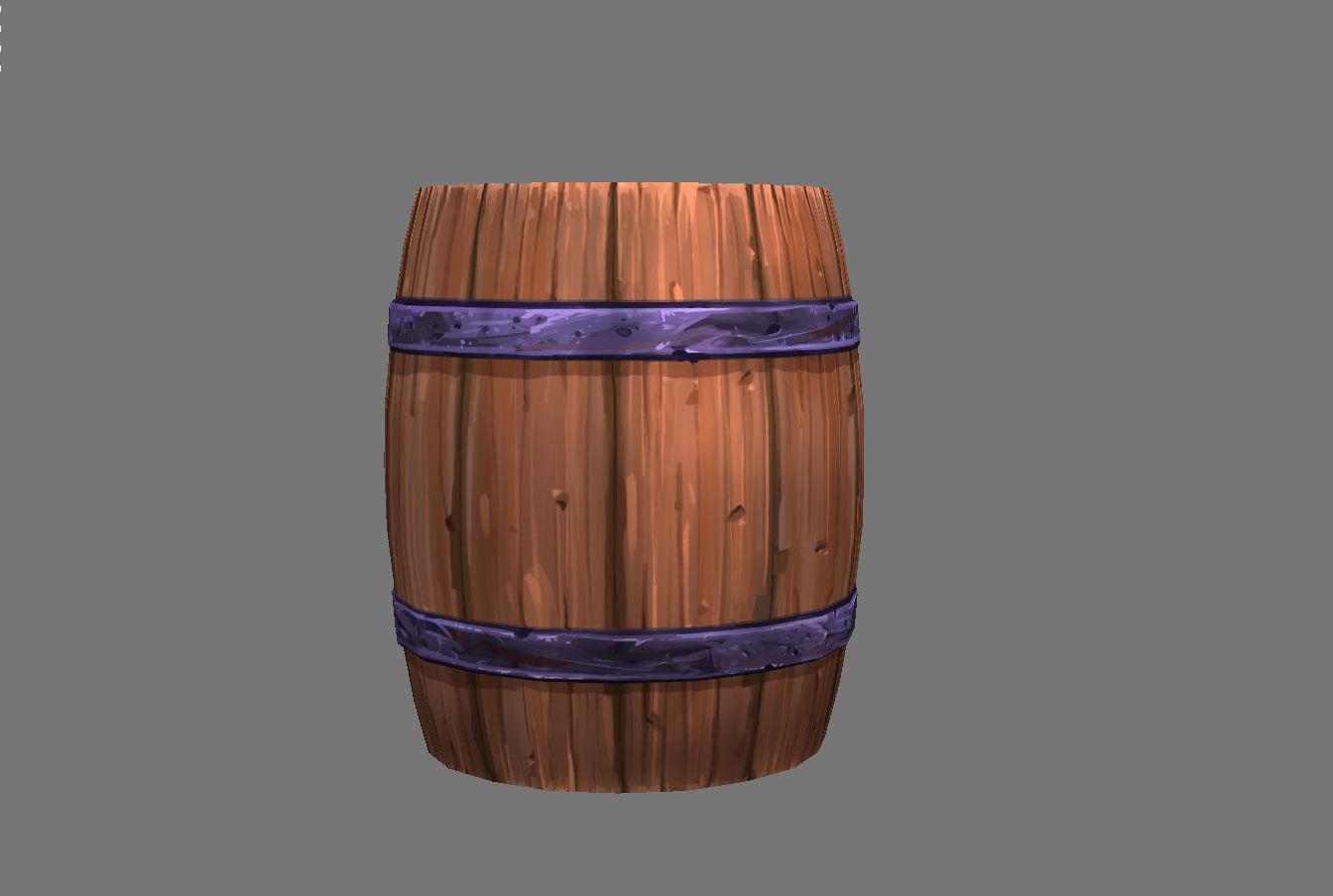 Realtime Barrel Lowpoly Cartoon Model For Mobile Game