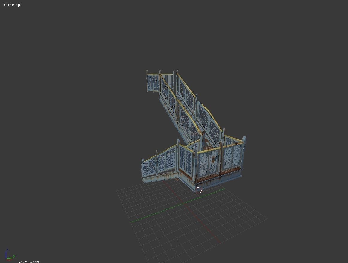 Rusty Metal Staircase 3D model