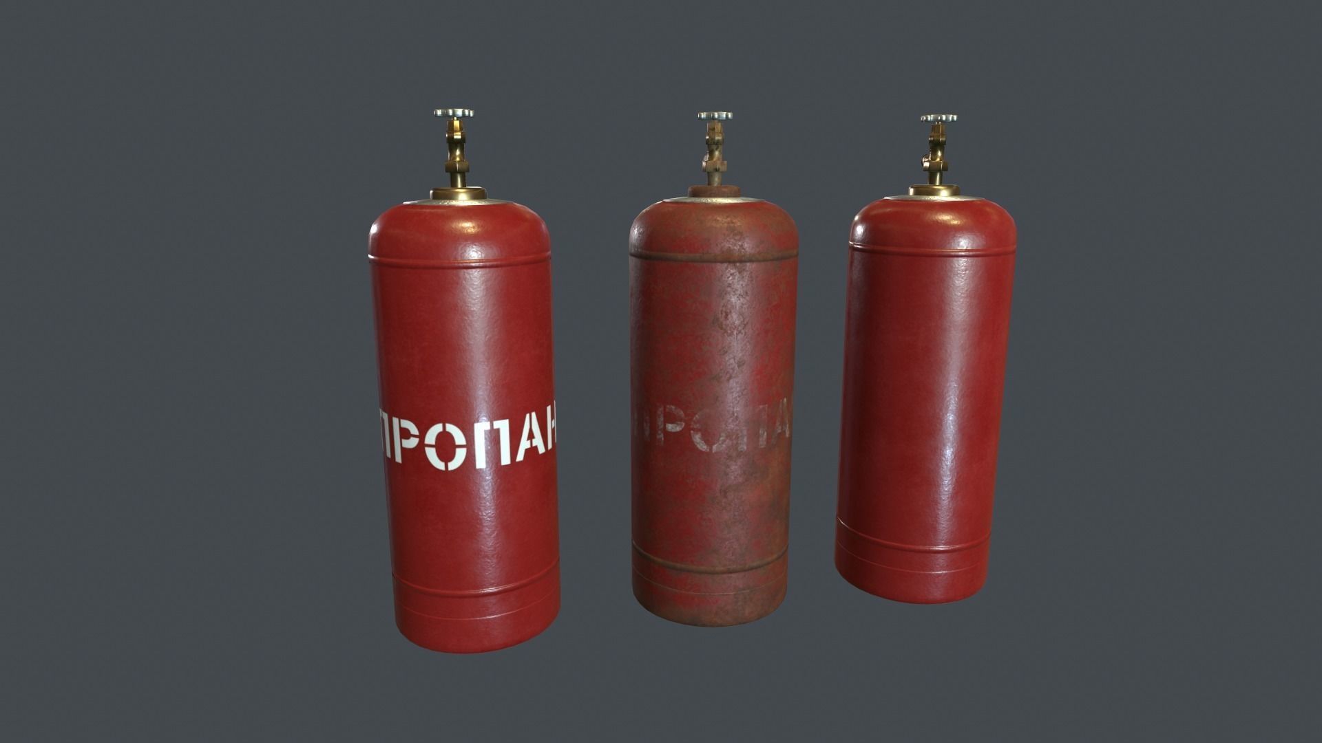 50 Liter Gas Cylinder PBR Game Ready