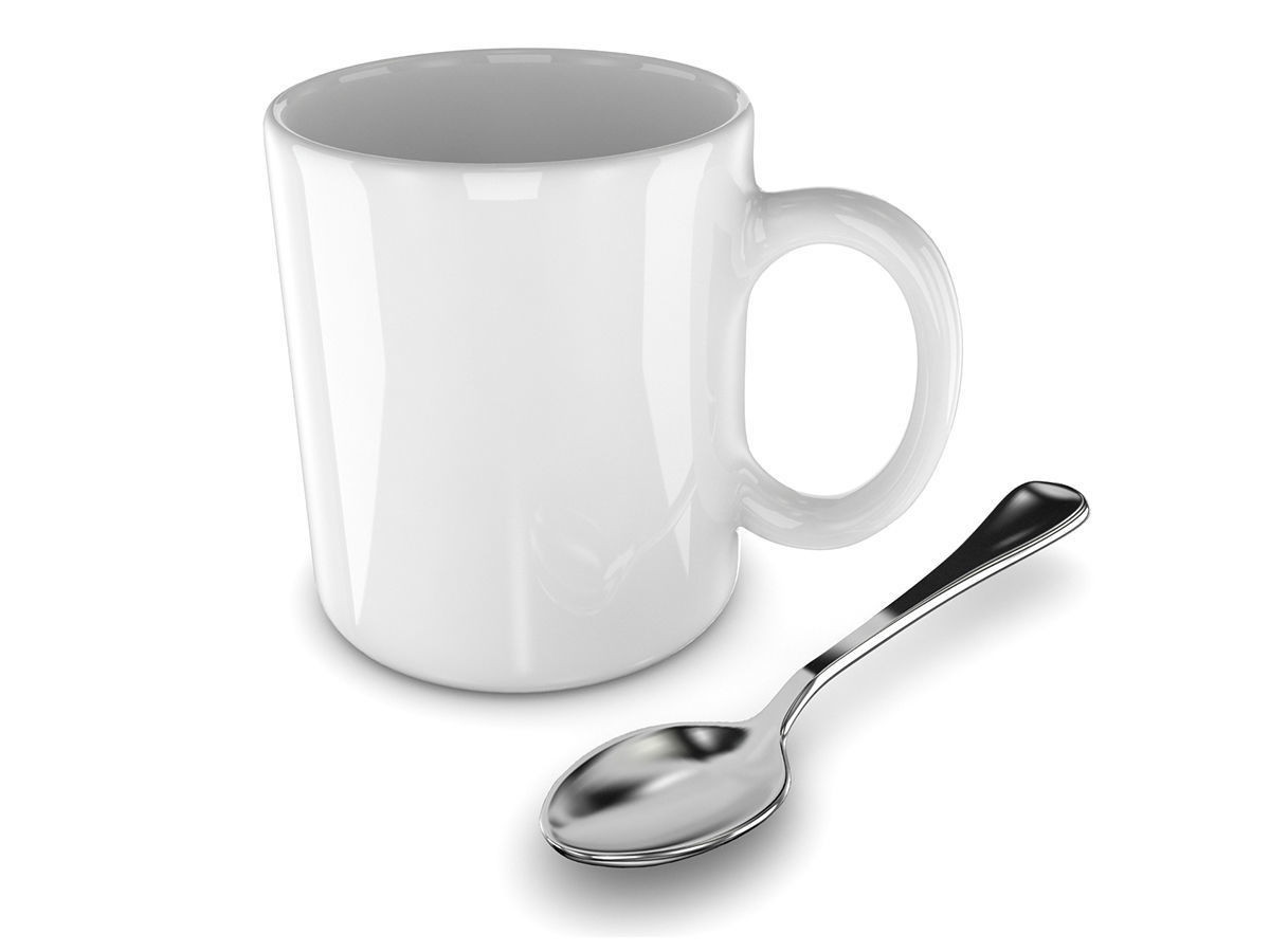 Promotional Mug And Spoon Realistic 3D model