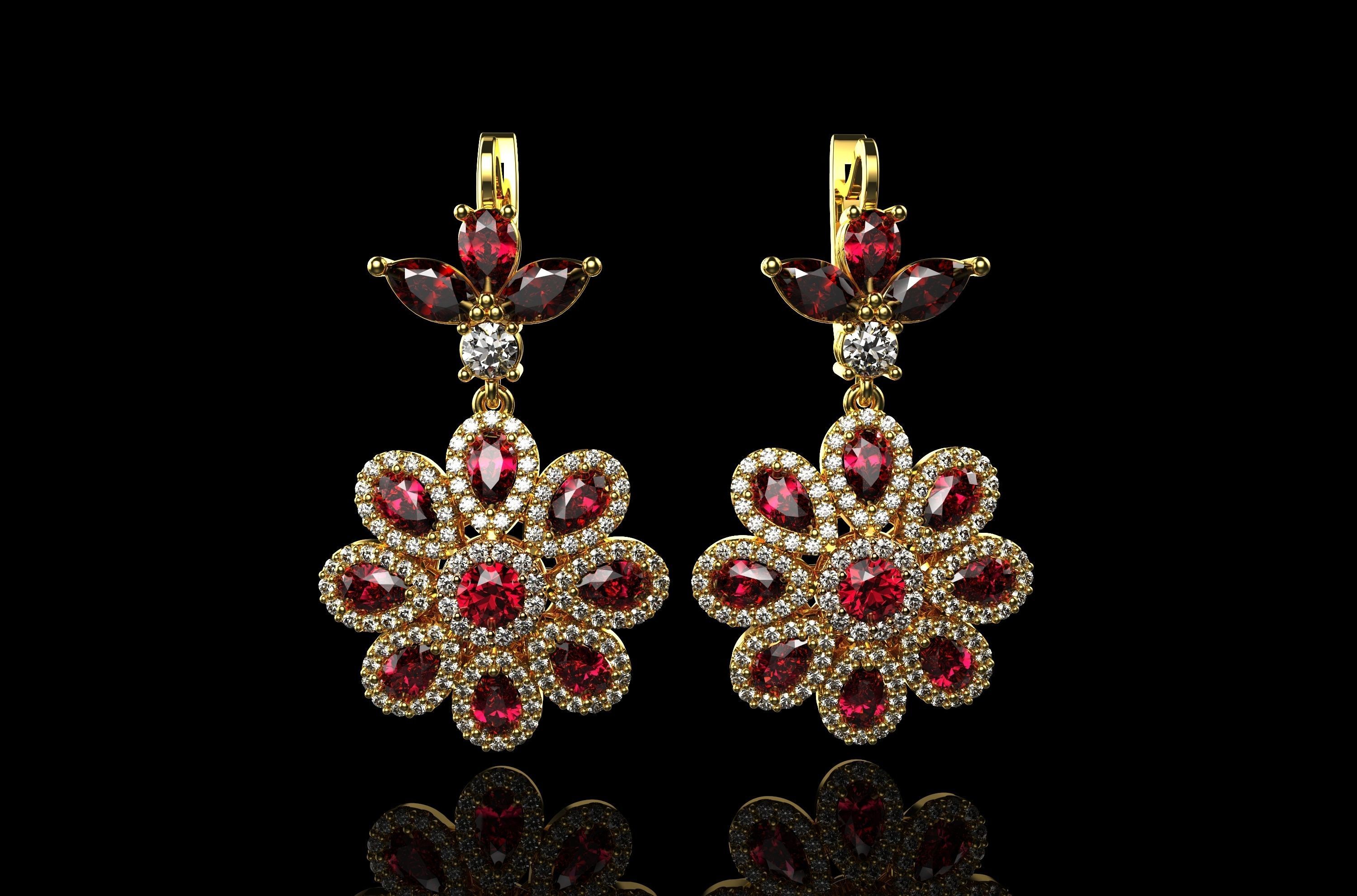 Multi stone earrings