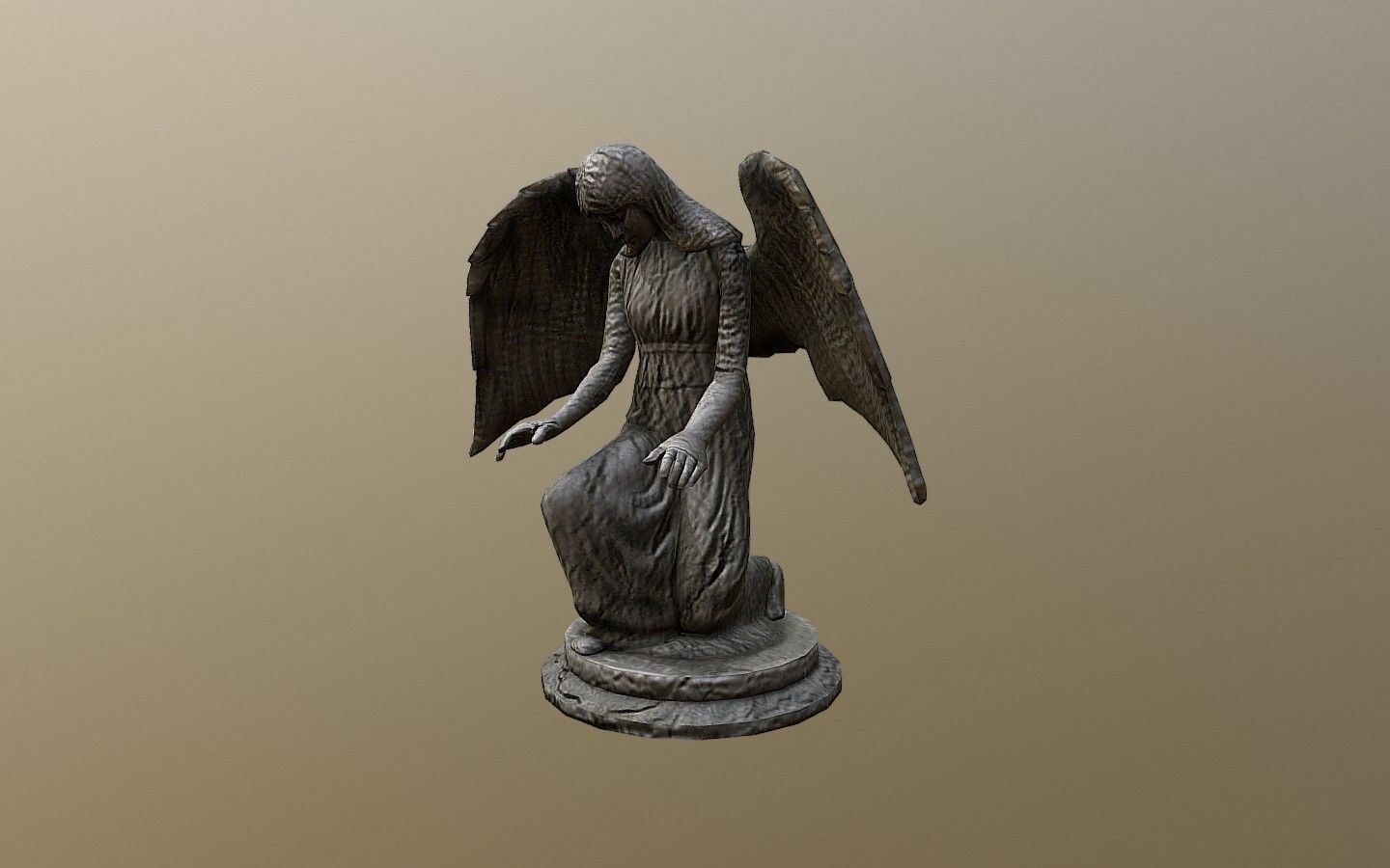 Angel Statue DAE OBJ FBX 3D Printable VR / AR ready