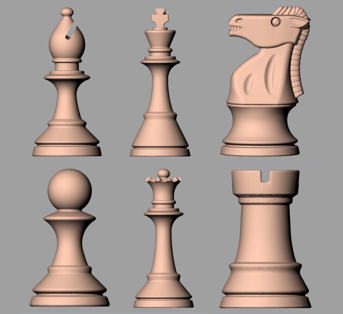 3D Sculpture Model Chess C031 3D model