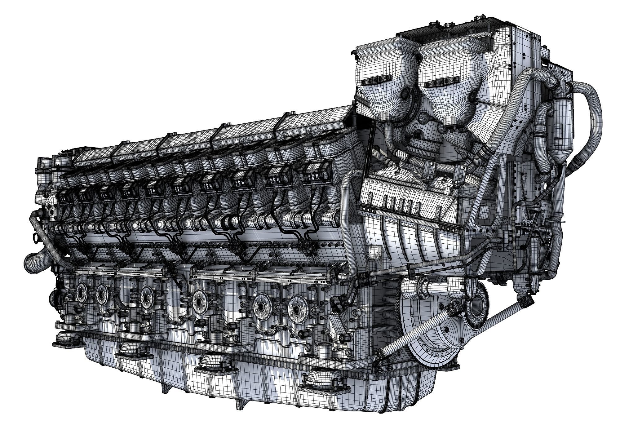 V20 Propulsion Diesel Engine 3D model | CGTrader
