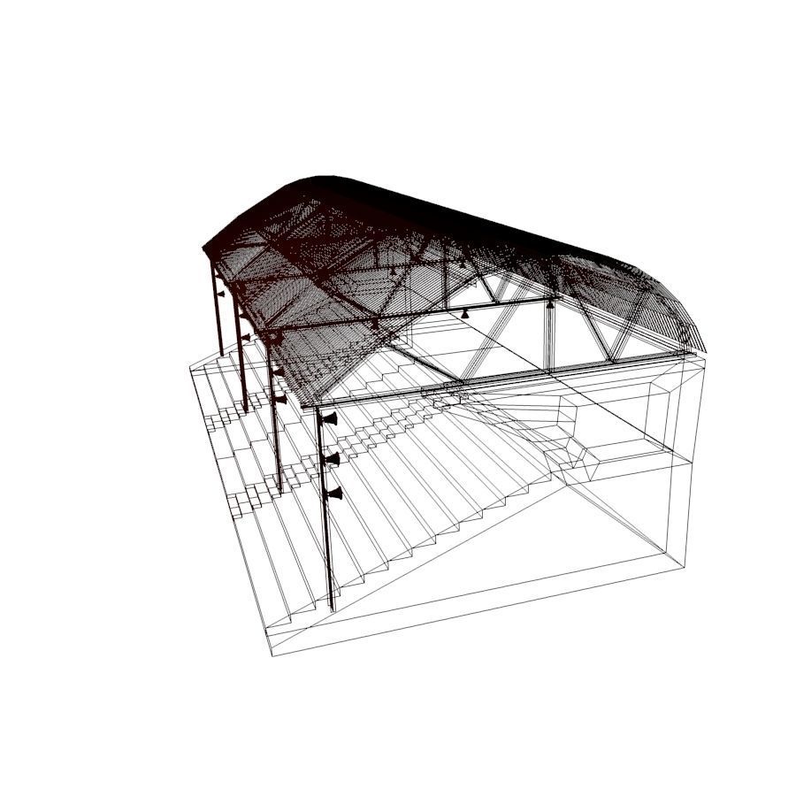 Bleachers 01 3D model CGTrader