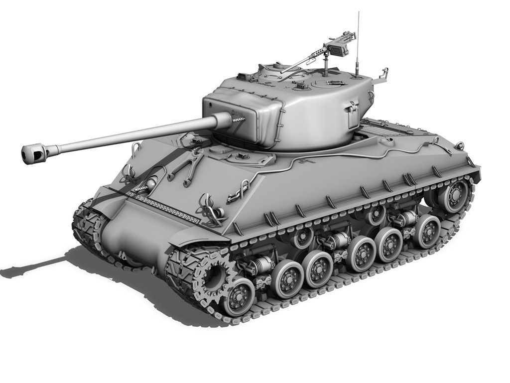 M4A3E8 Sherman - Easy Eight - Korea 3D Model OBJ 3DS FBX C4D LWO LW LWS ...
