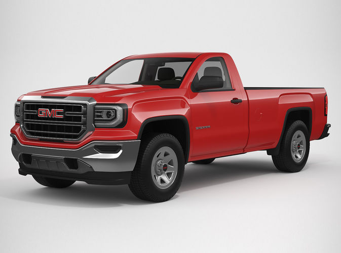 3d Model 2018 Gmc Sierra 1500 Regular Cab Cgtrader