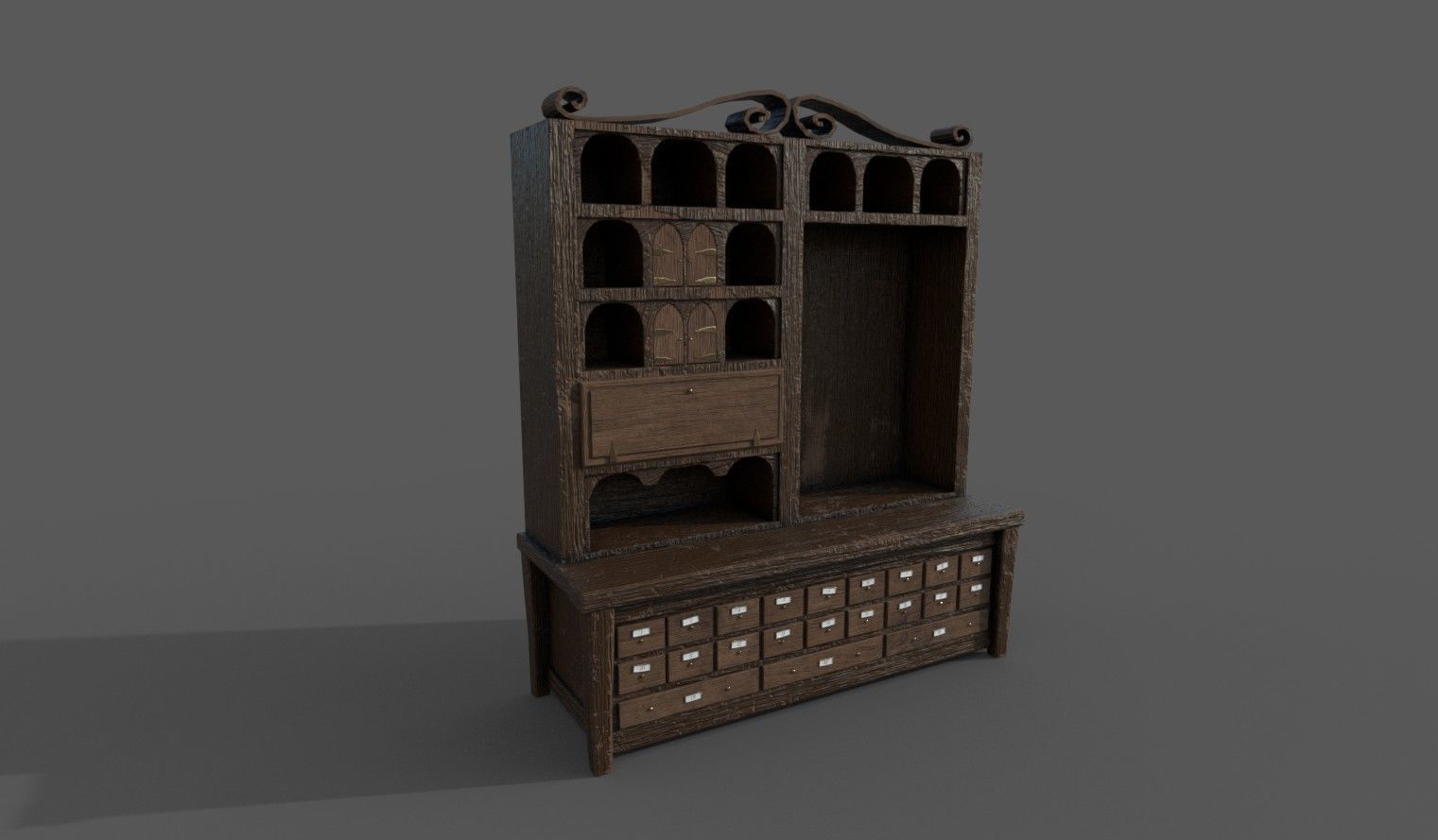 3D Apothecary Cabinet 2 versions in 1 Low-poly 3D model