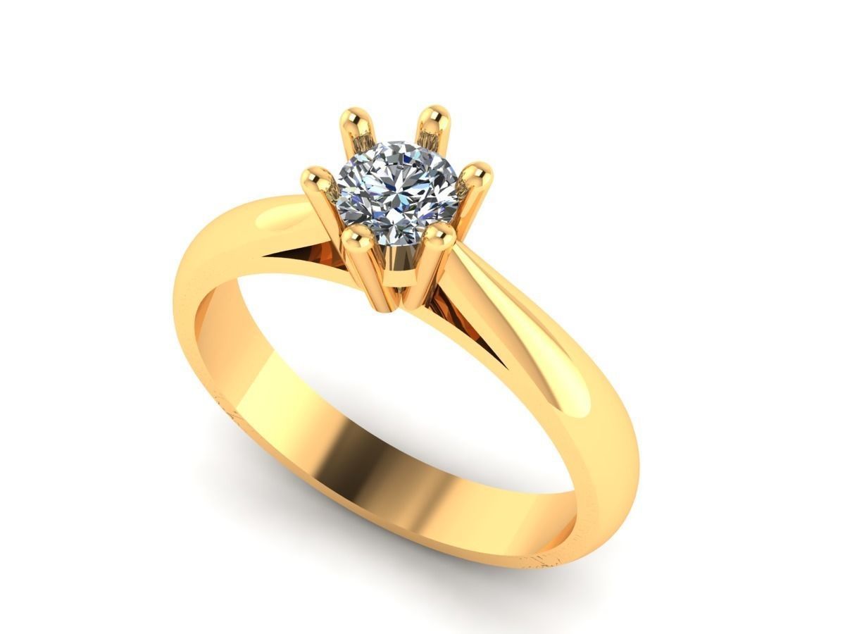 Ring with diamonds 3D print model 19 3D model