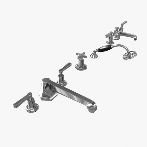 Lefroy Brooks Mackintosh lever 5hole bath tap set 3D model CGTrader