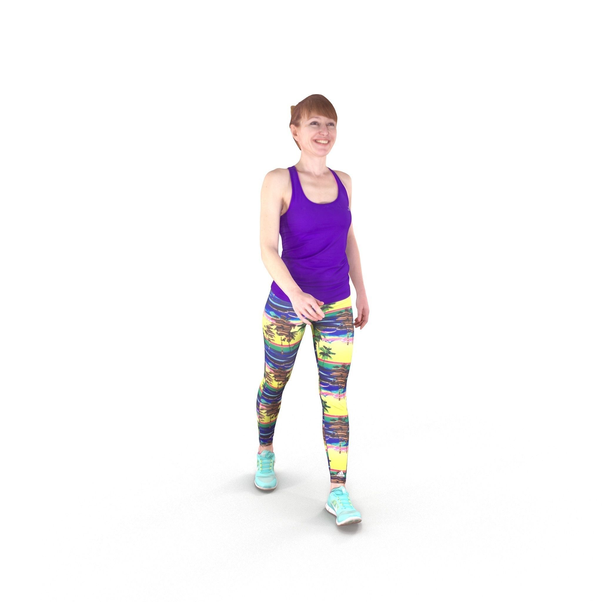 Fit Woman Walking Low-poly  3D model