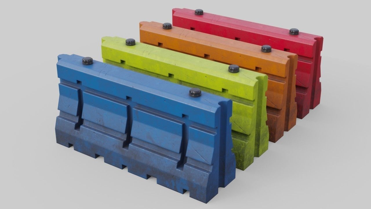 Traffic Barrier 3 Low-poly 3D model
