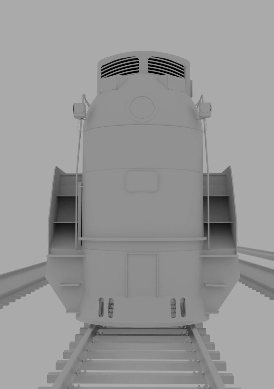 Streamlined Steam Locomotive and Tender - Vintage Train 3D model | CGTrader