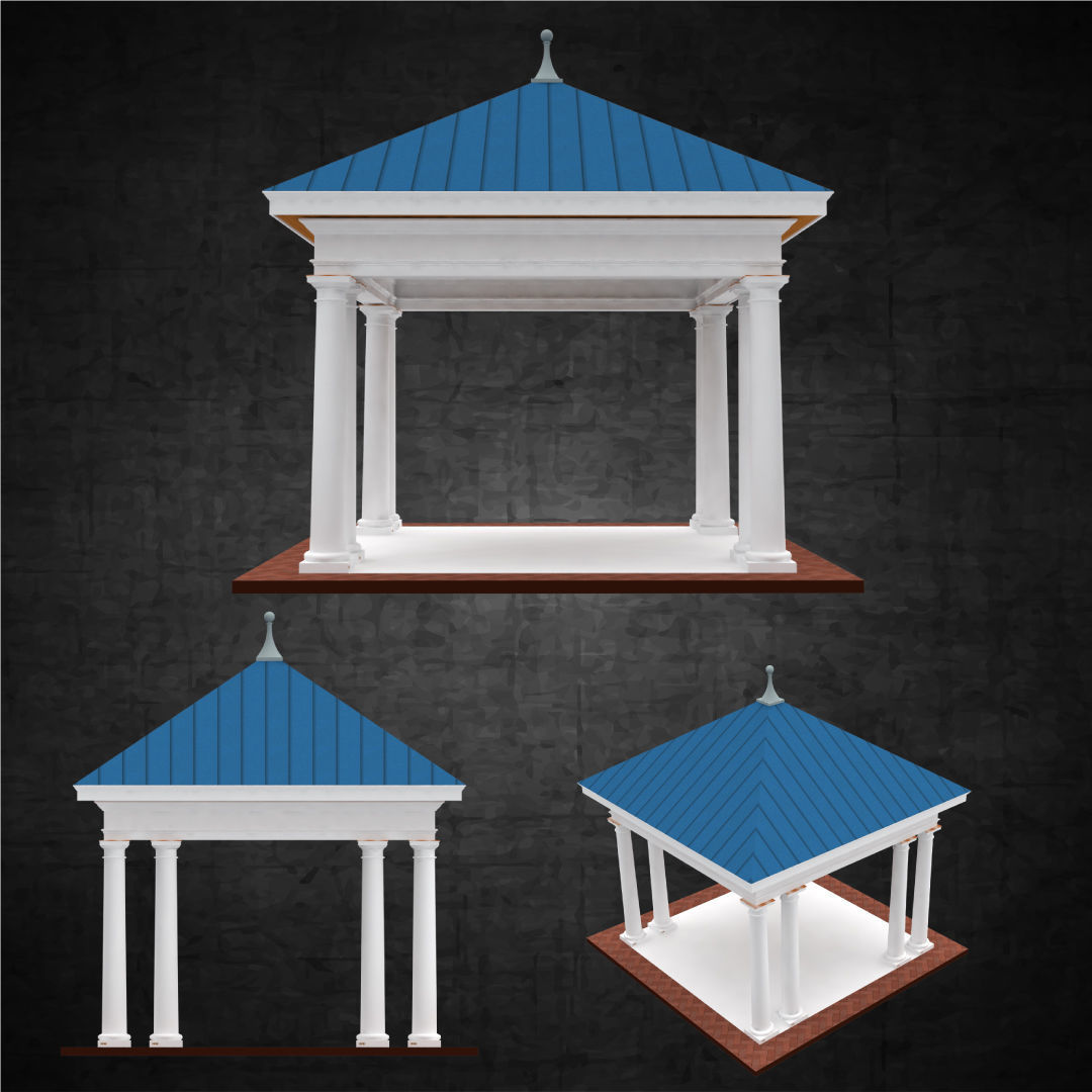 Pavilion free standing structure architectural hipped roof