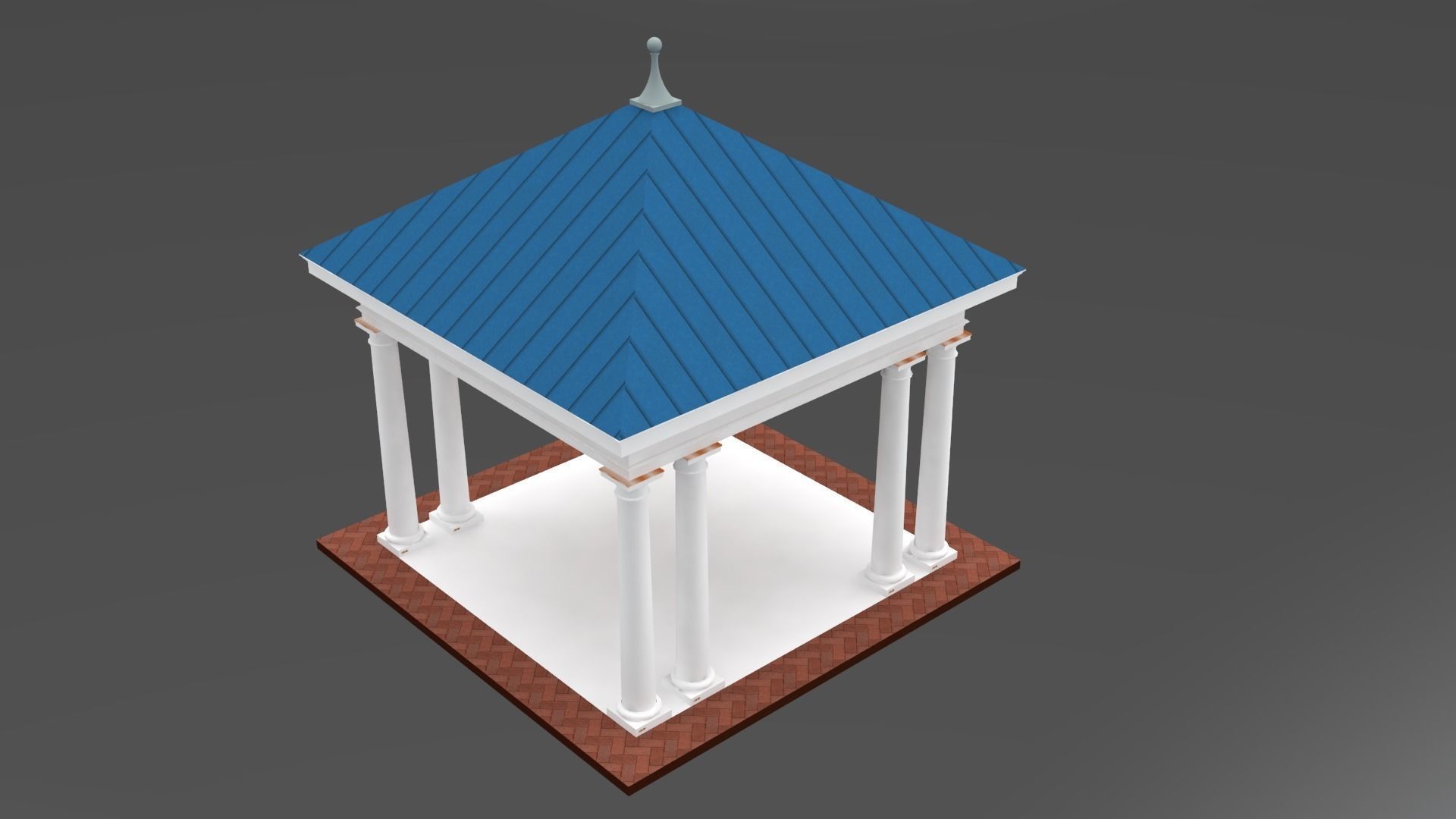 3D model Pavilion free standing structure architectural hipped roof VR