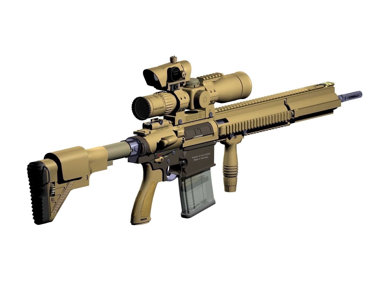 Heckler Koch G28 sniper rifle 3D model | CGTrader