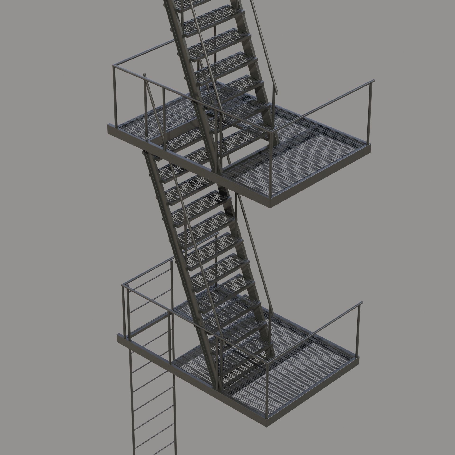 fire Fire Escape Stair 3D CGTrader