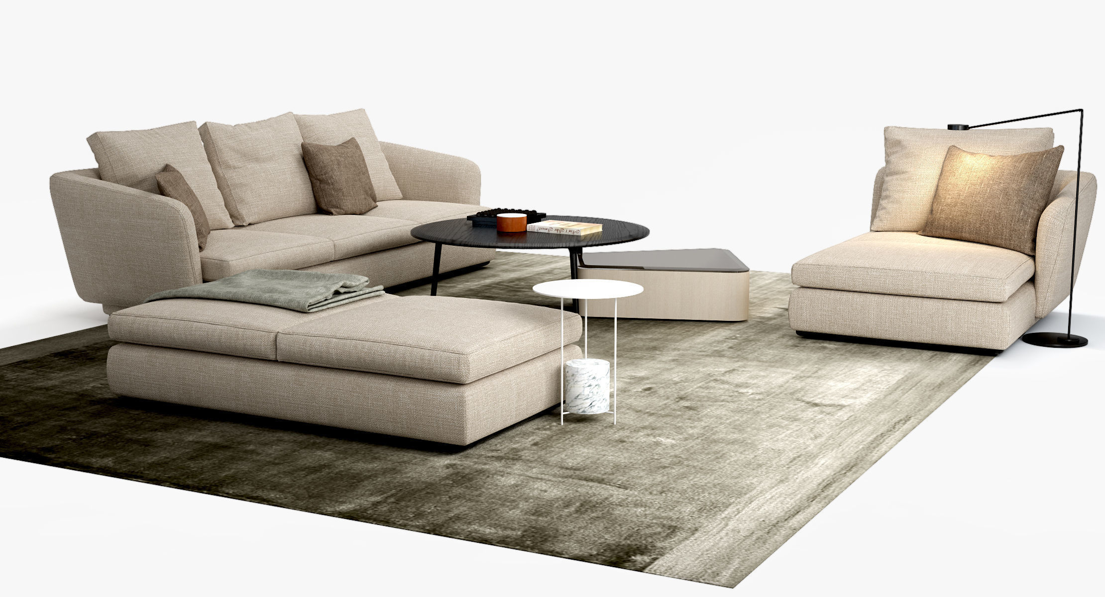 Molteni C Sloane Sofa Belsize Table Set Cgtrader Molteni C Sloane Sofa Belsize Table Set
