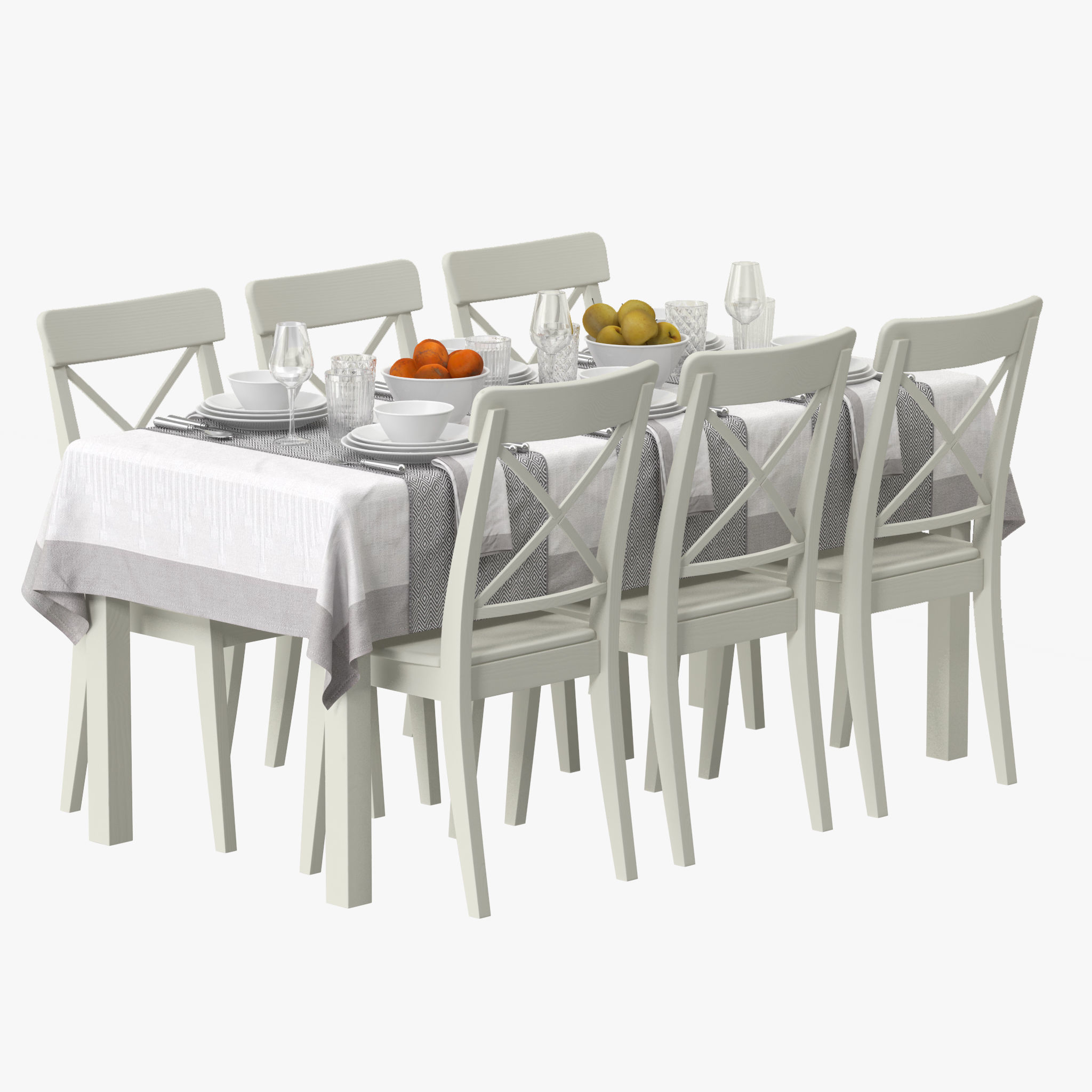 Ikea Table Dining Set 3d Cgtrader Ikea Table Dining Set 3d Model Max Obj Fbx Mtl 7